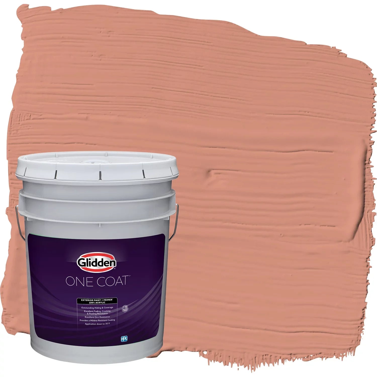 Glidden One Coat Exterior Paint + Primer Orange Essential / Orange, Semi-Gloss, 5 Gallons