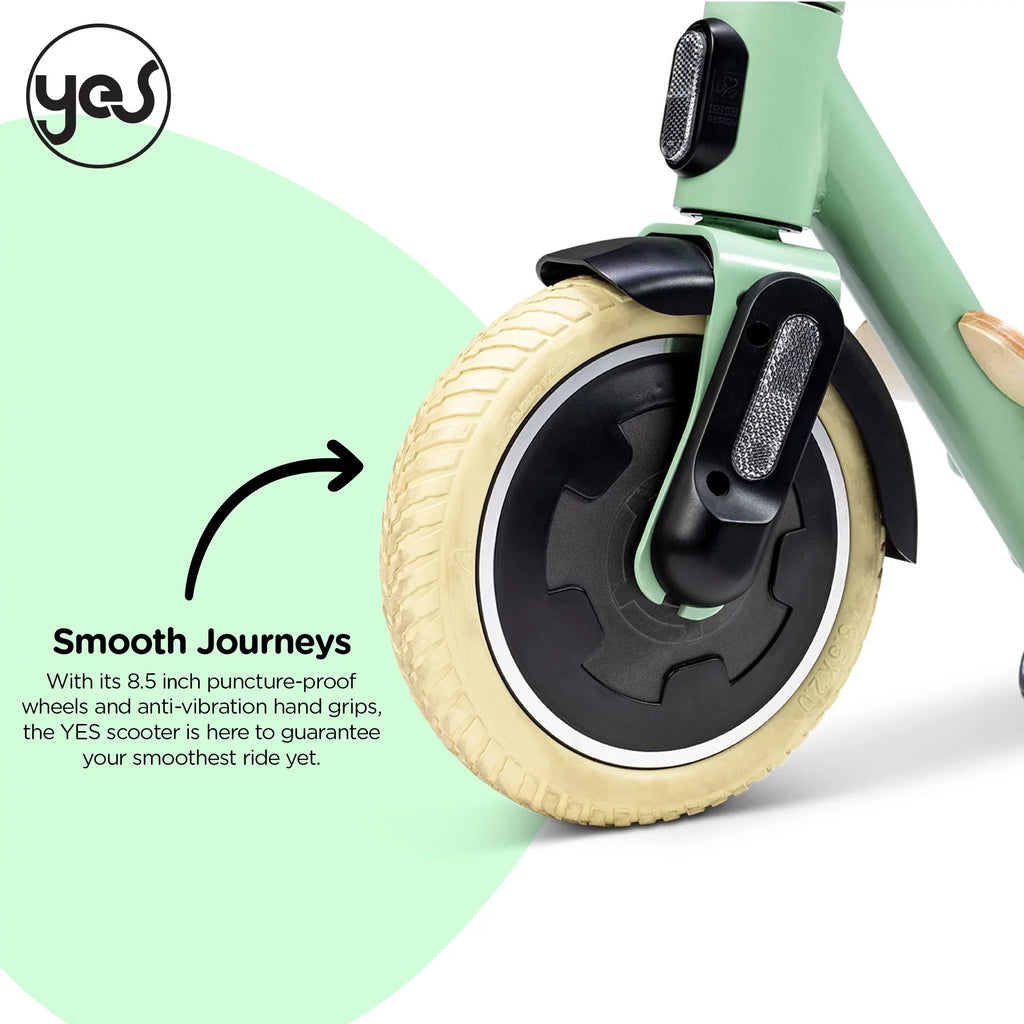 Yvolution YES Electric Scooter for Adults (Green) LED Display, Foldable Design