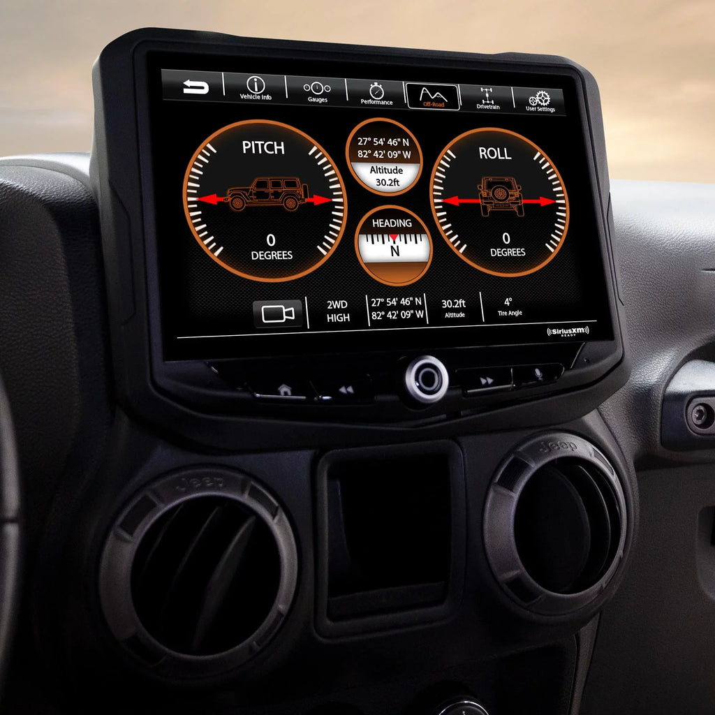 Stinger 2011-18 Wrangler JK Heigh10 10" In-dash Infotainment System with SR-JK11H Wrangler Flush-Mount Dash Kit and PCAM-JP Back Up Camera