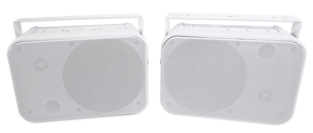 2) Rockville 65S-8 6.5" Outdoor Patio Backyard Garden Speakers+Swivel Brackets