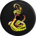 2018 2019 Wrangler JL Backup Camera Diamond Back Rattle Snake Lime Green Spare Tire Cover for Jeep RV 33 Inch