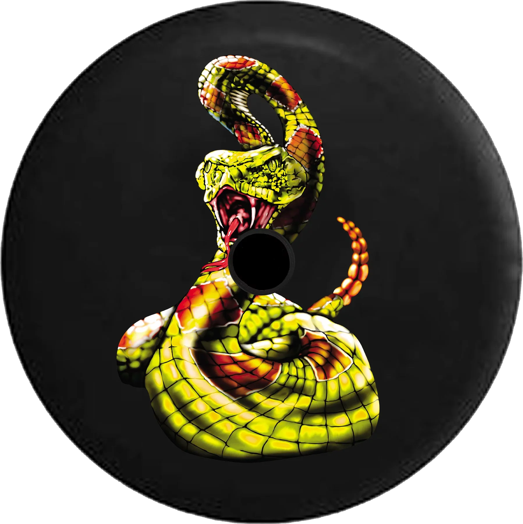 2018 2019 Wrangler JL Backup Camera Diamond Back Rattle Snake Lime Green Spare Tire Cover for Jeep RV 33 Inch