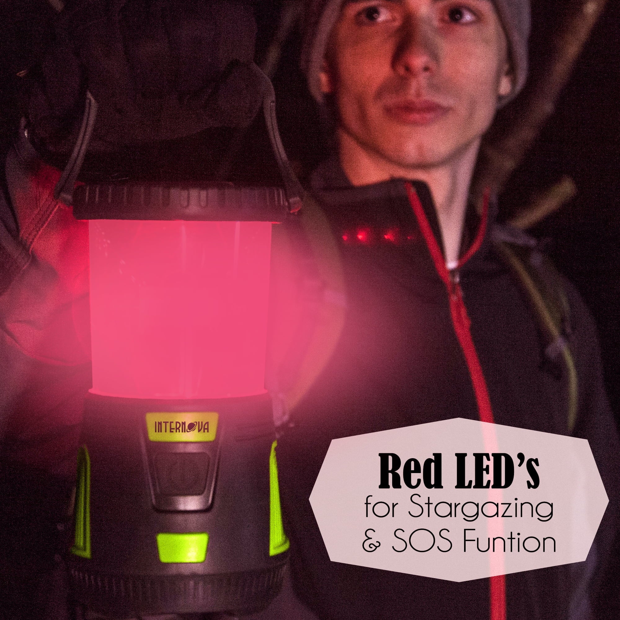 Internova Monster LED Camping Lantern, 2000 Lumens Output for Camping, Hiking, Emergency Use and Power Outages
