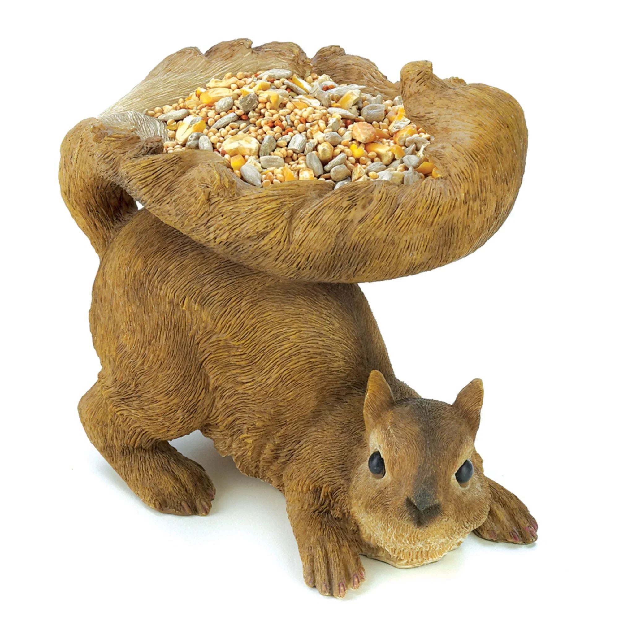 Zingz & Thingz Woodland Squirrel Outdoor Bird Feeder - 7" - Brown