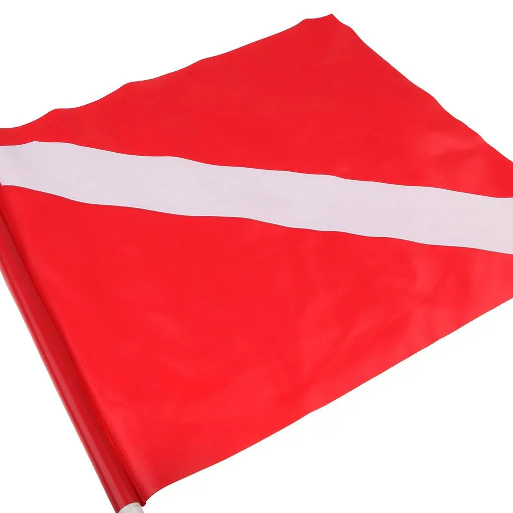 InfLatitudeable Dive Buoy With Red Flag Snorkel Scuba Diving Surface Marker Safety Outdoor Accessory