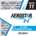 Aerostar 20x20x4 MERV  11,  Air Filter, 20 x 20 x 4, Box of 4