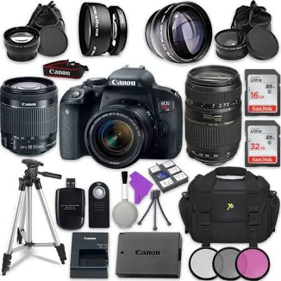 EOS Rebel T7i Digital SLR Camera w/ EF-S 18-55mm IS STM Lens||Tamron Zoom Telephoto AF 70-300mm f/4-5.6 Autofocus Lens ||Accessory Bundle