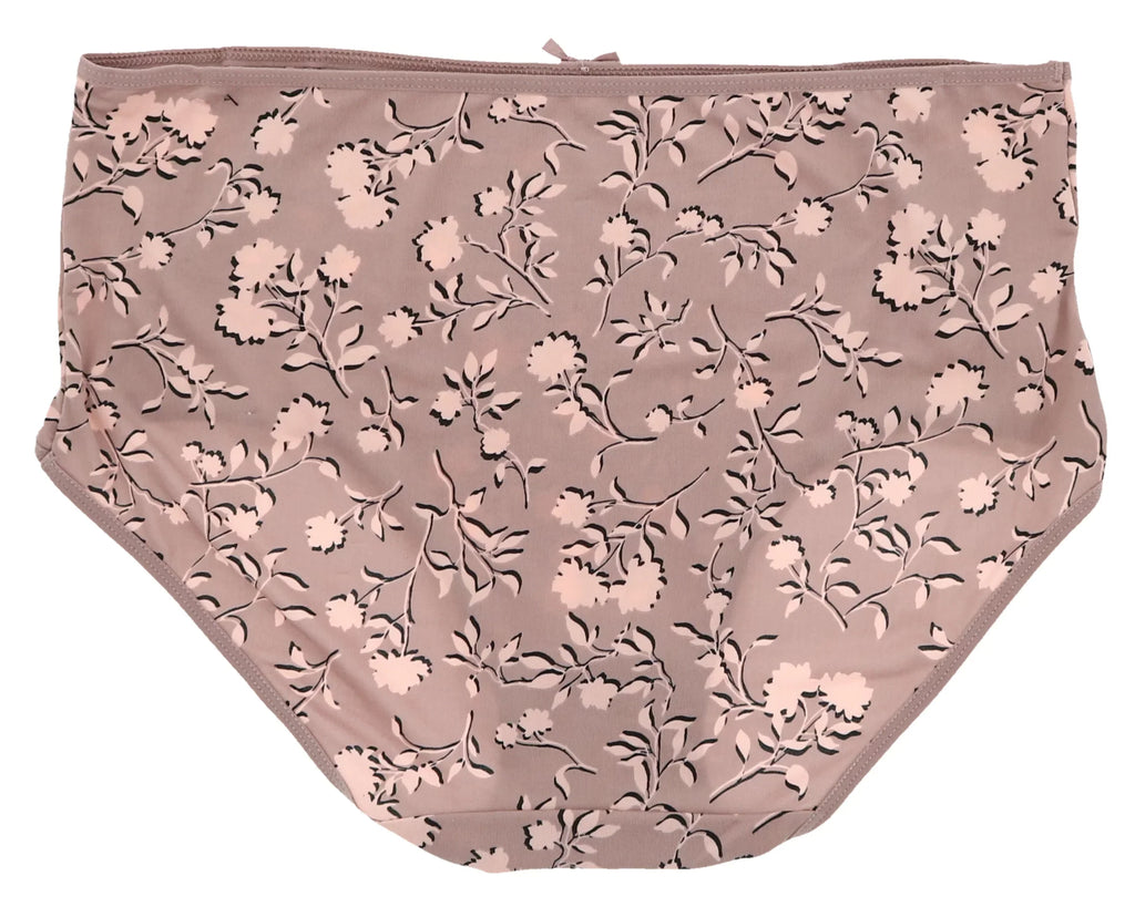 Delta Burke Intimates Women's Plus Size Sexy Classic High Rise Brief Panties (5Pr) (X-Large, Pink Floral Dots)